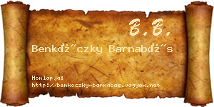 Benkóczky Barnabás névjegykártya